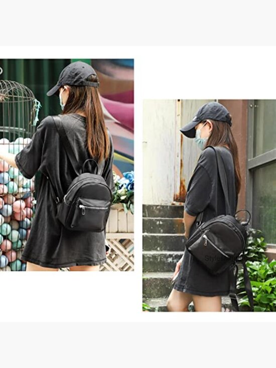 Mini Backpack Purse, Small Travel Shoulder Bag, Adjustable Straps, 6 Pockets